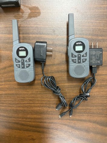 Image for (2) ONN Portable 2-Way Radios with Dual Chargers and Wall Adapters
