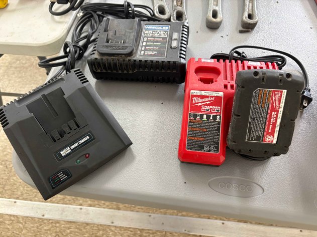 Image for Assorted Power Tool Chargers & MILWAUKEE M18 Battery