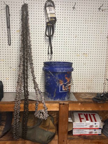 Image for (3) DRIVEWORKS 935K6 V-Ribbed Belts with Assorted Chainsaw Chains