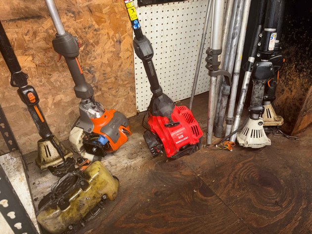Image for (5) Assorted Gas-Powered String Trimmers with Engines and Parts
