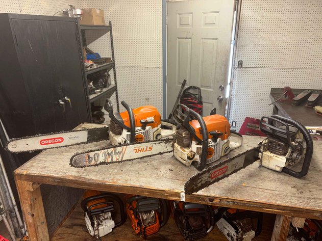 Image for (3) STIHL Gas Chainsaws with OREGON Bars – Parts or Repair
