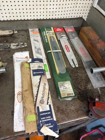 Image for Assortment of New OREGON , FORESTER, STIHL, HUSQVARNA, Chainsaw Guide Bars & Saw Blades