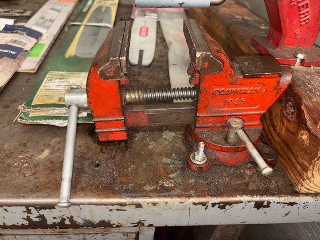 Image for Heavy Duty Steel Workbench w/ COLUMBIAN Vise (contents not included)