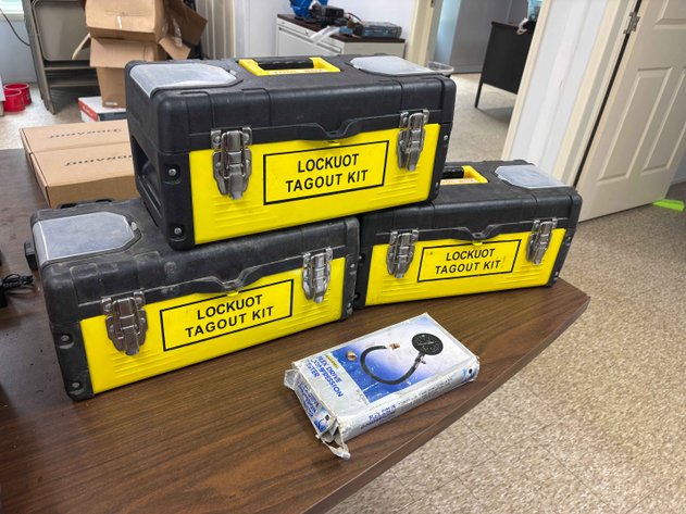 Image for (3) Portable Lockout Tagout Safety Kits with Trisco Compression Tester