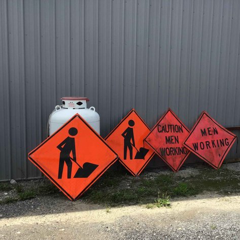 Image for (4) Mowing Ahead/ (2) Diggers/ (2) Caution – Men Working