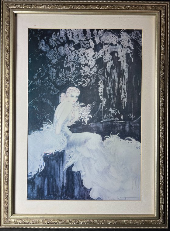 Framed Art Print by Artist Louis Icart in Ornate Frame