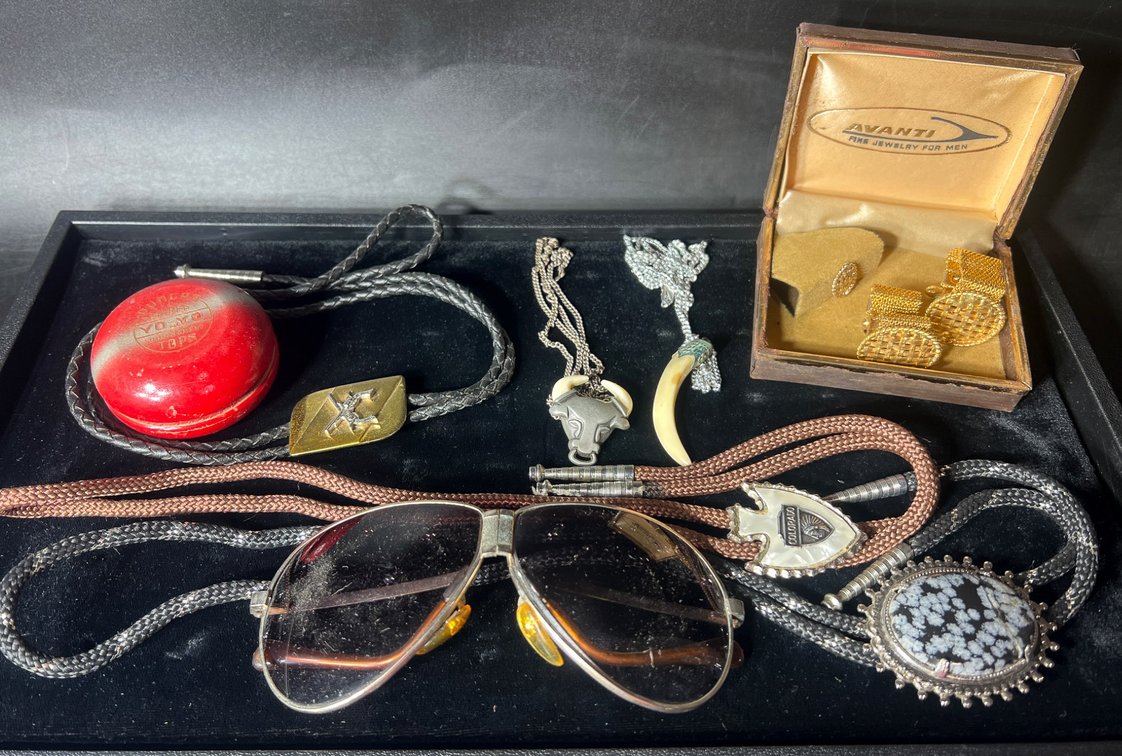 Men’s Accessories Including Necklaces, Cufflinks, Bolo Ties, and More
