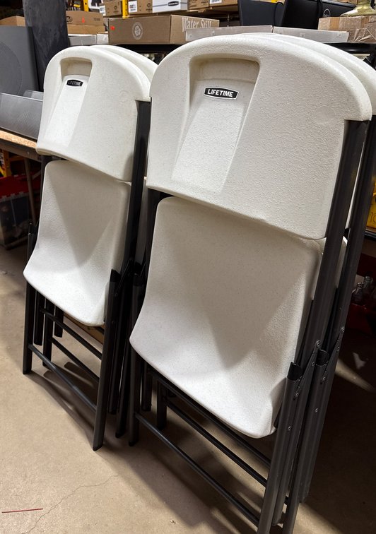 4 Heavy Duty Lifetime Plastic Folding Chairs