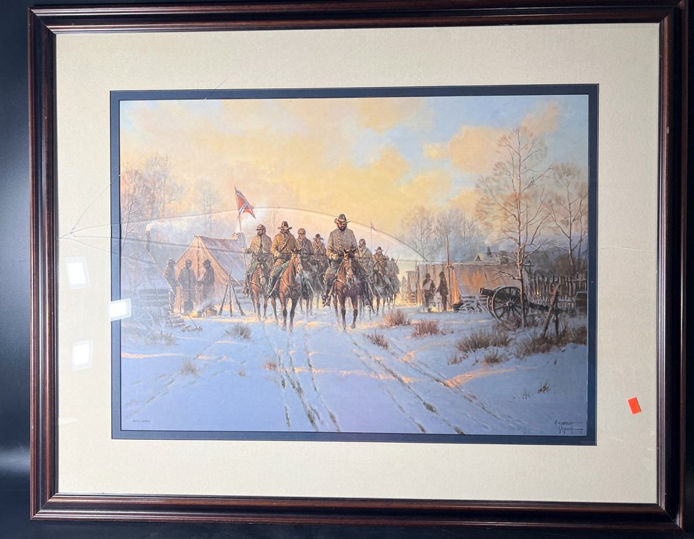 Signed G. Harvey Civil War Print, 30" x 38"