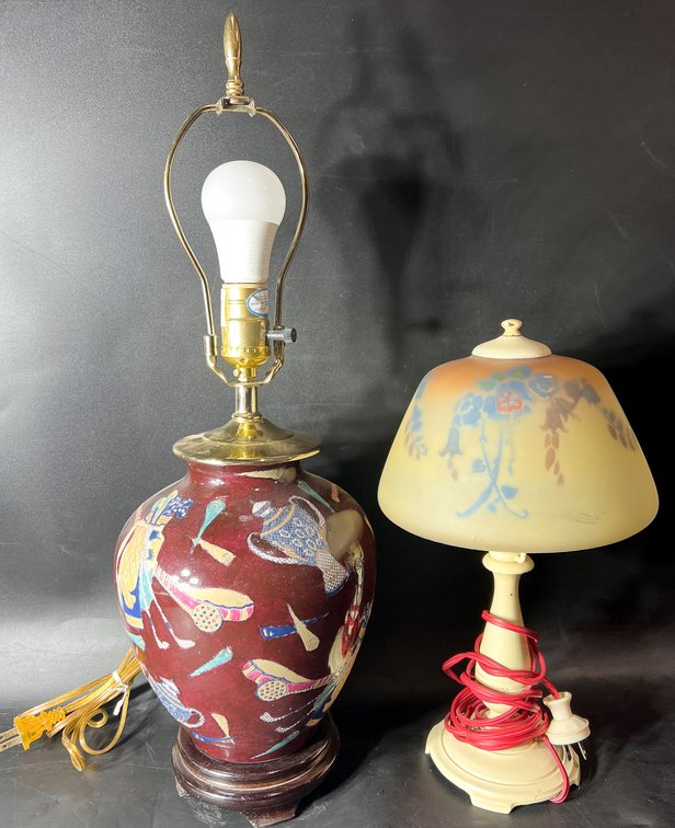 Table Lamps Including Asian Motif Ceramic and Moe-Bridges Milwaukee