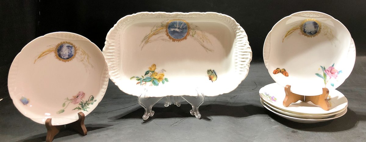Haviland & Co. Limoges Porcelain Serving Set with Floral and Nature Motifs