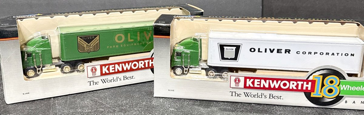 Kenworth 18 Wheeler Die-Cast Trucks with Oliver Corporation Branding (2-Pack)