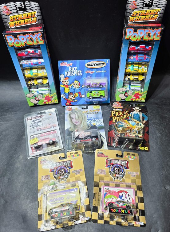 Collectible Die-Cast Cars and Sets Featuring Hot Wheels, Popeye, and More