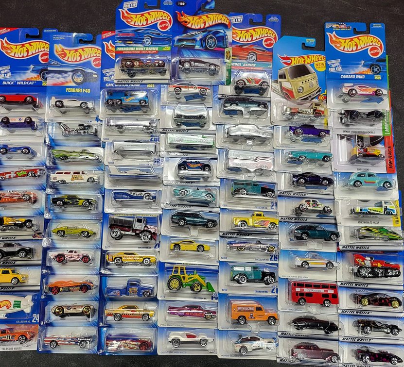 70 Hot Wheels Cars plus 2 Treasure Hunt series all in Original Packaging
