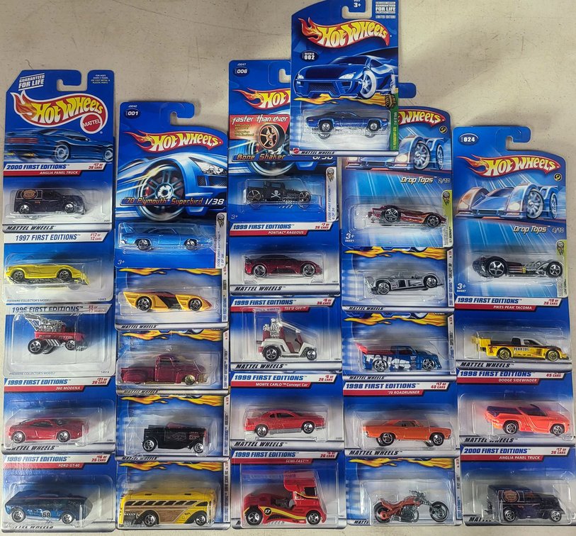24 Hot Wheels 1st Edition Cars Plus 1 Treasure Hunt Series