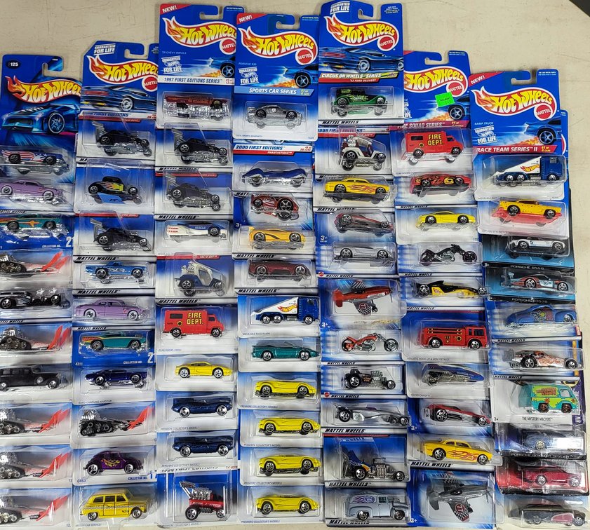 72 Hot Wheels Die-Cast Cars in Original Packaging
