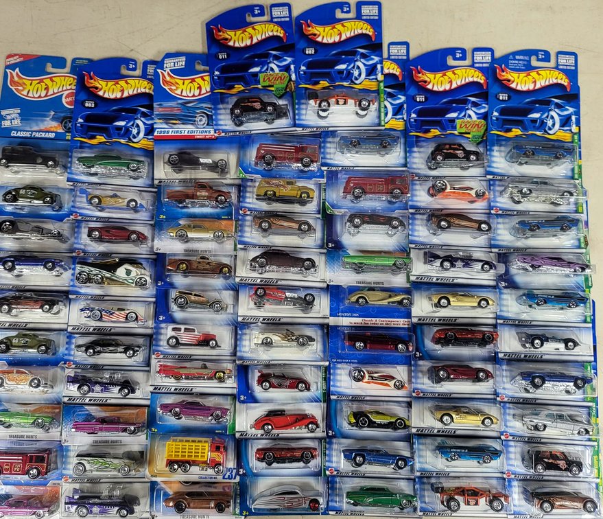 72 Carded Hot Wheels Cars in Original Packaging