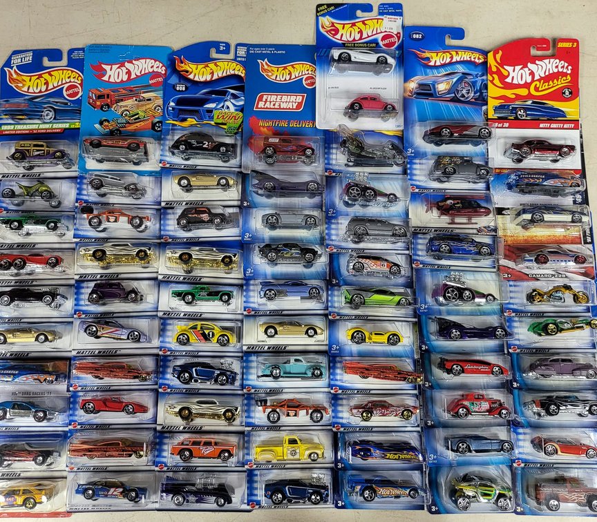 72 Hot Wheels Die-Cast Cars in Original Packaging