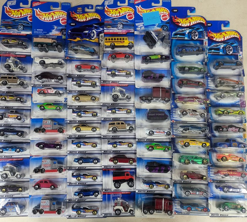 72 Mattel Hot Wheels Collectible Die-Cast Cars in Original Packaging