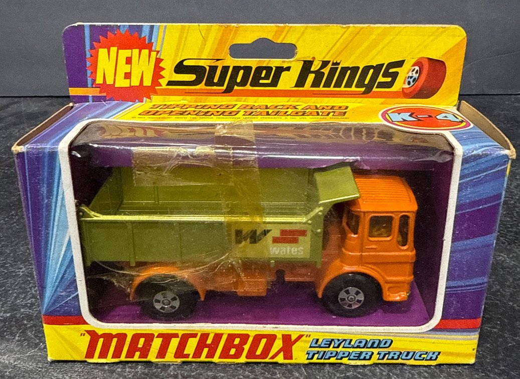 Vintage Matchbox Super Kings K-4 Leyland Tipper Truck in Original Packaging
