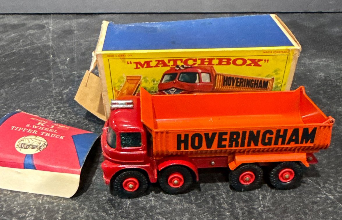 Vintage Matchbox King Size K-1 Hoveringham 8-Wheel Tipper Truck with Original Box
