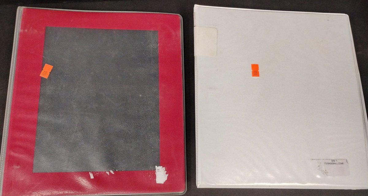 Two Binders Containing Football and Baseball Trading Card Collections