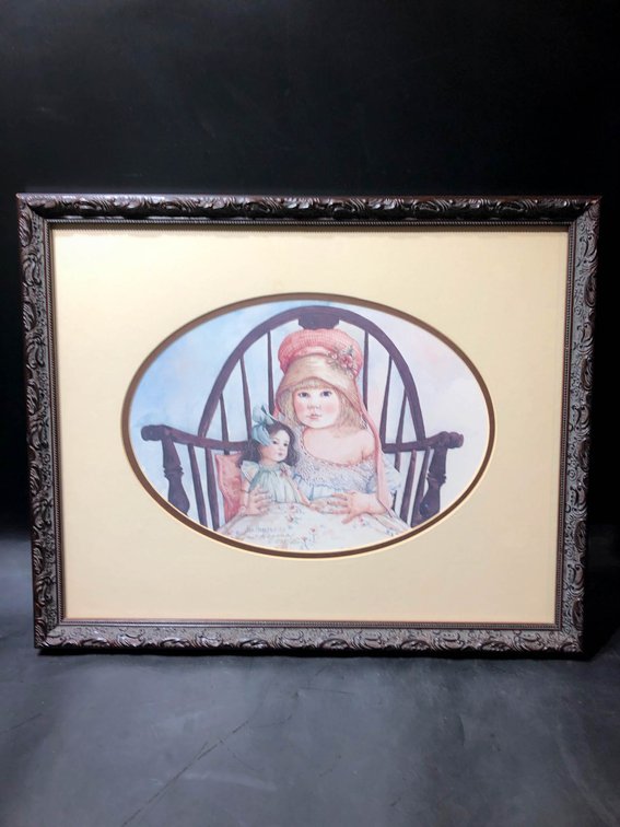 John Levy Lithograph ‘Little Sharice’ in Ornate Frame