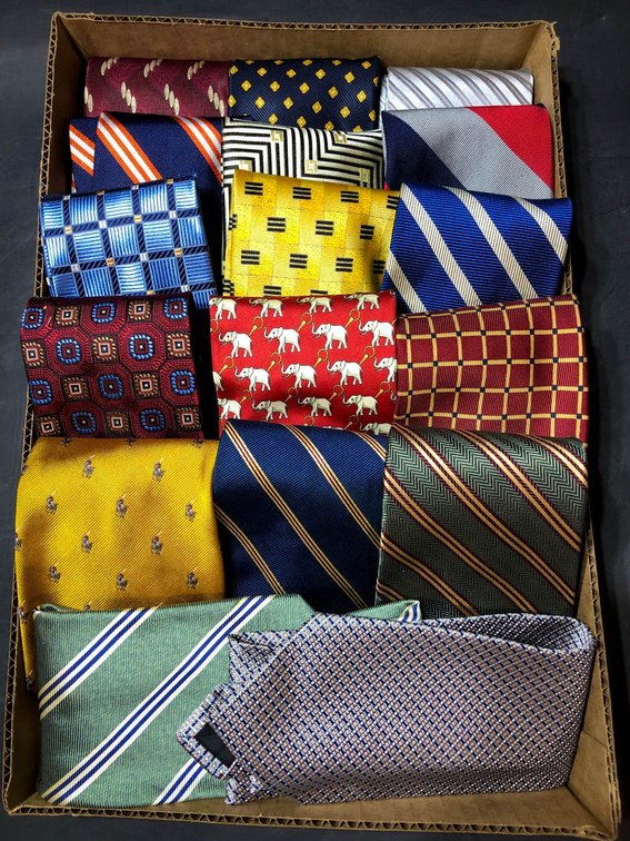17 Silk Neckties by Polo Ralph Lauren, Brooks Brothers, and Others