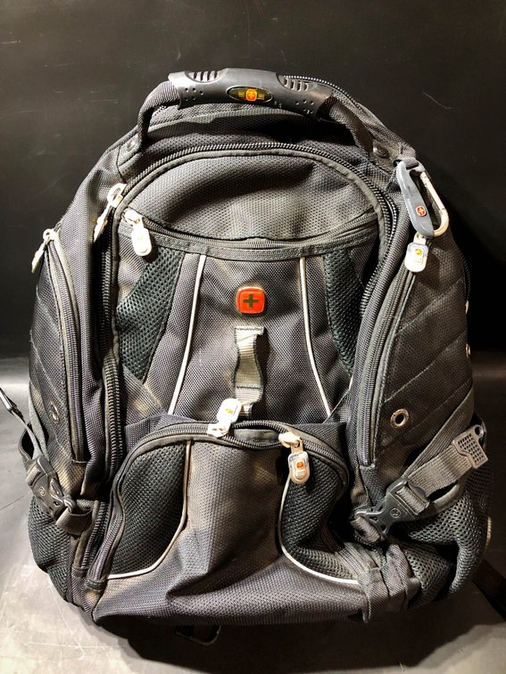 Wenger Black Laptop Backpack with Media Pocket and Multiple Compartments