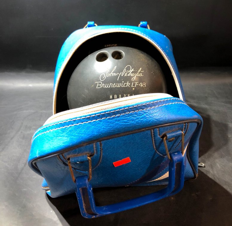 Brunswick Johnny Petraglia Bowling Ball With Blue Bowling Bag