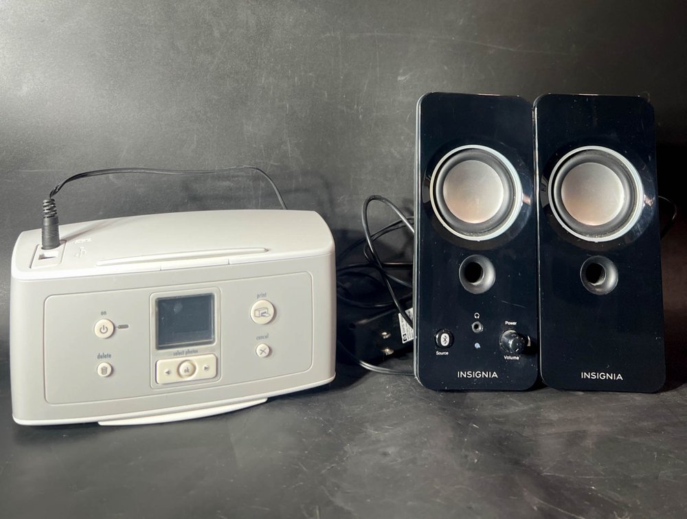 Insignia Bluetooth Speakers NS-2810BT and HP Compact Printer Set