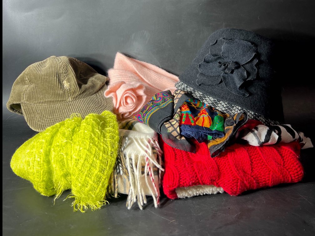 Hats, Scarves, and Accessories Including Ralph Lauren and Specialty House