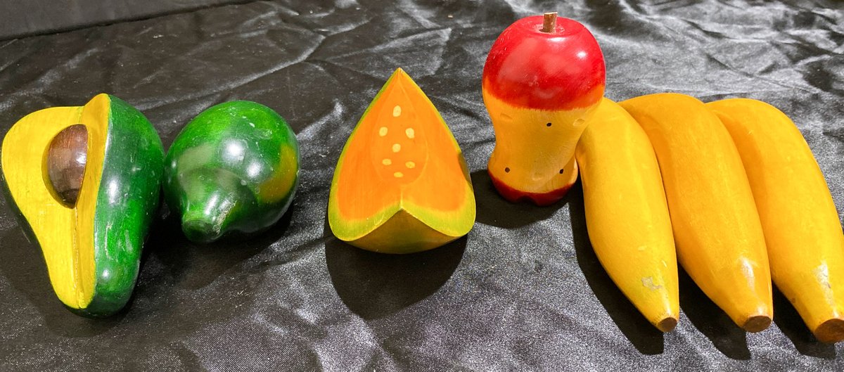 Hand-Painted Ceramic and Wooden Fruits and Vegetables