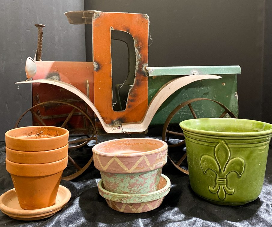 Metal Toy Truck with Planter Pots Assortment