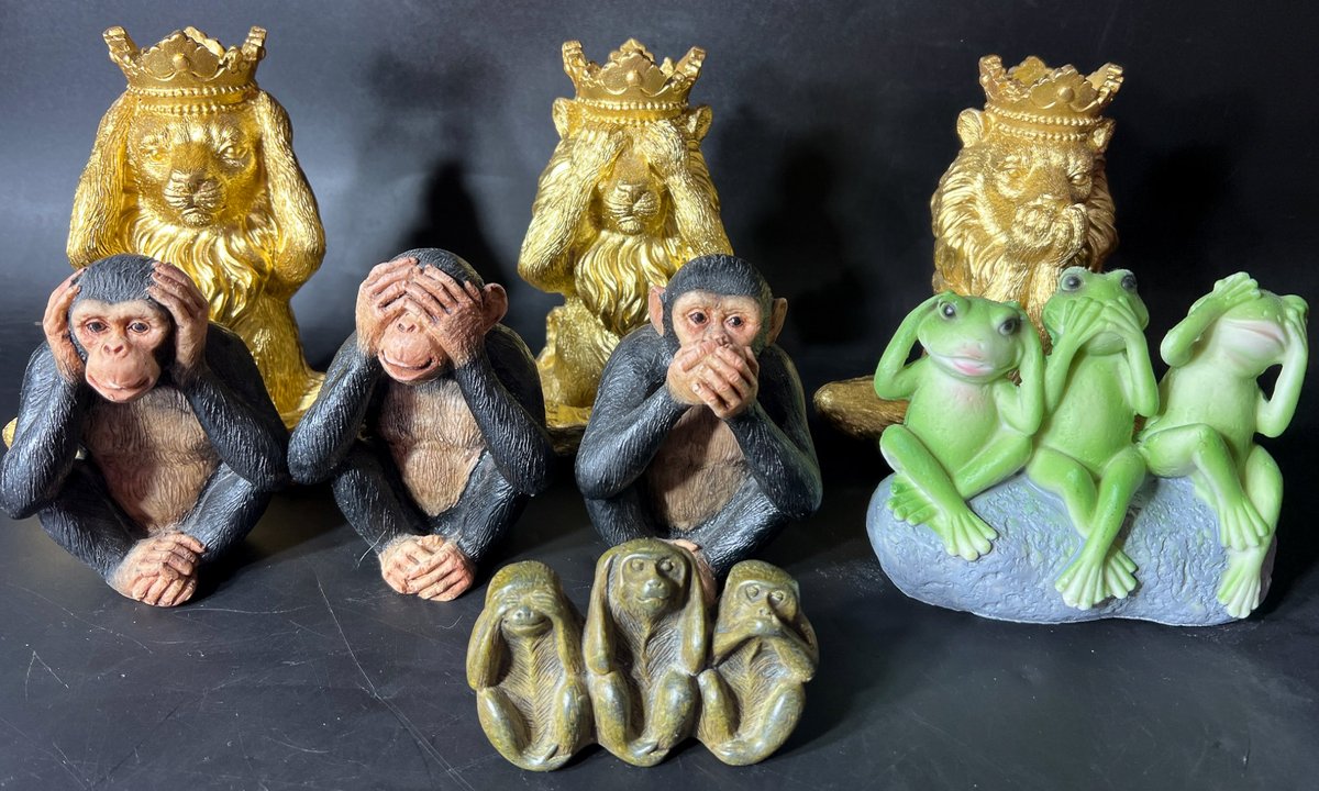 Hear No Evil, See No Evil, Speak No Evil Figurines in Various Styles