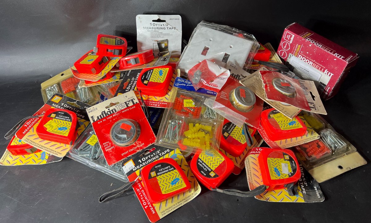 Measuring Tapes, Screws, Fasteners, and Doorbell Kit