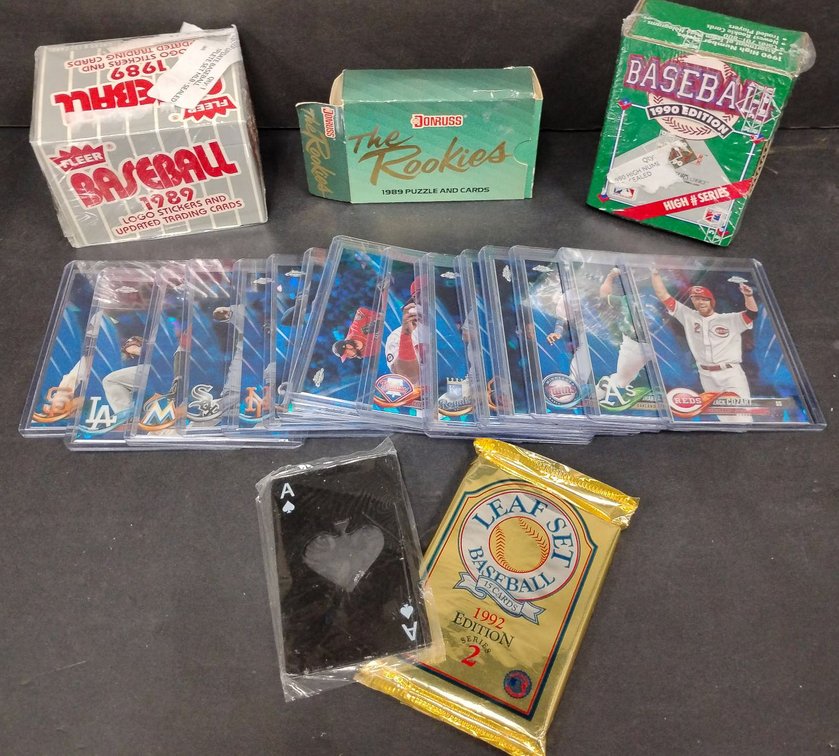 Baseball Cards and Sealed Boxes Including 1989 Fleer