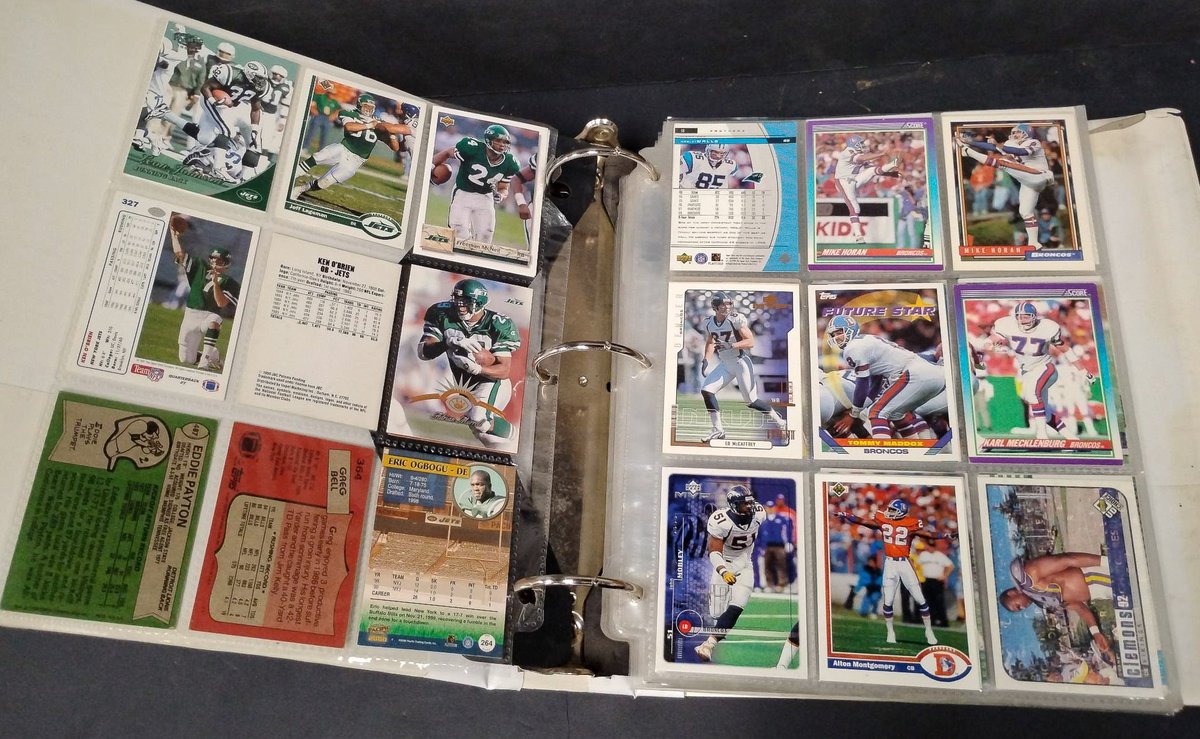 Binder of Football Trading Cards with Foil and Holographic Details