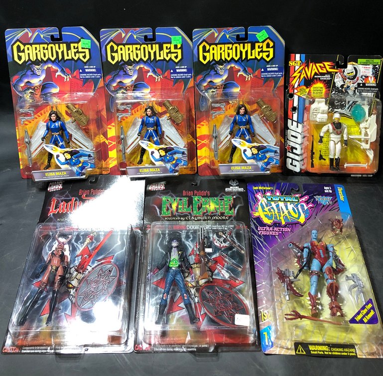 7 Action Figures Including Gargoyles, G.I. Joe Sergeant Savage, and More