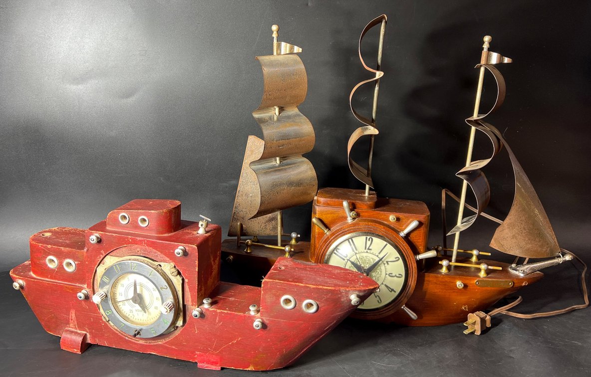 Lanshire Nautical Ship-Themed Electric Clocks, Set of 2