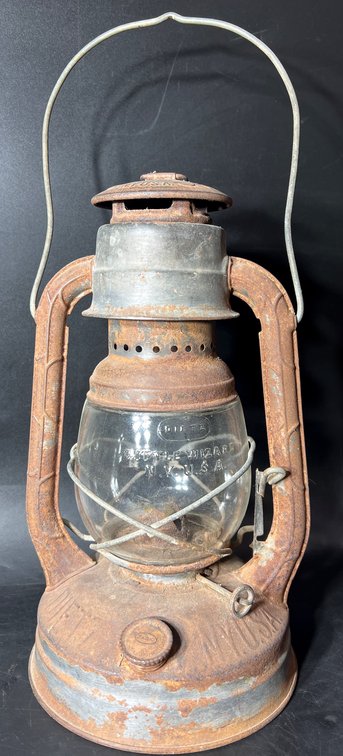 Dietz Little Wizard Lantern with Rusted Patina
