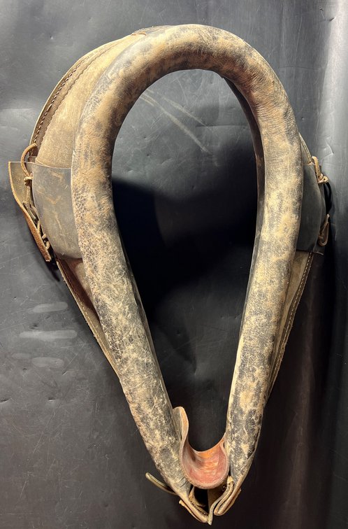 Leather Horse Collar with Brass Hardware and Stitch Detailing