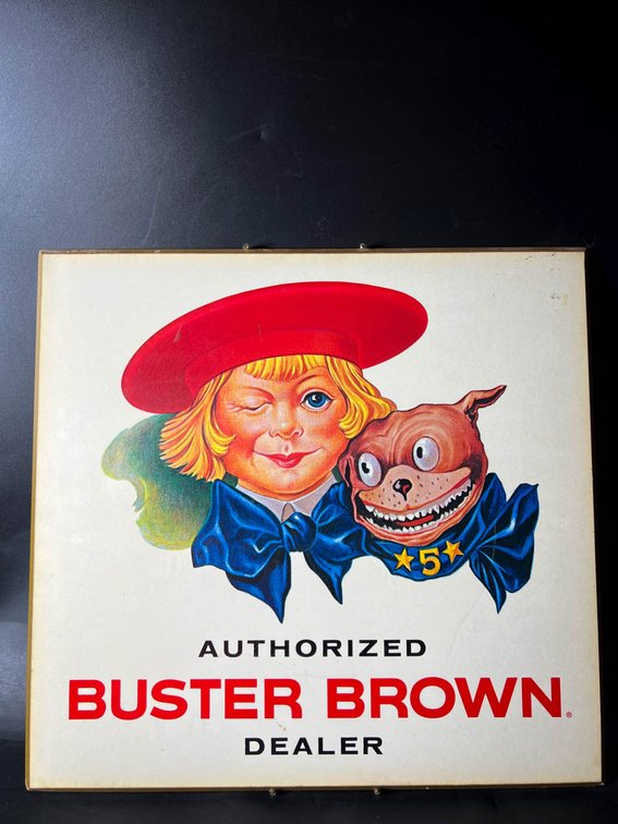 Buster Brown Authorized Dealer Sign with Graphics, 12 Inches