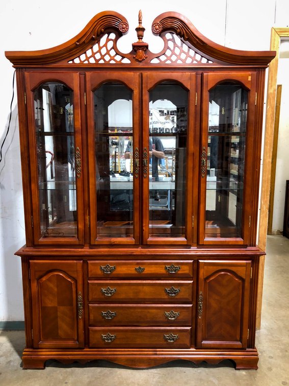 Mahogany Two-Piece China Cabinet