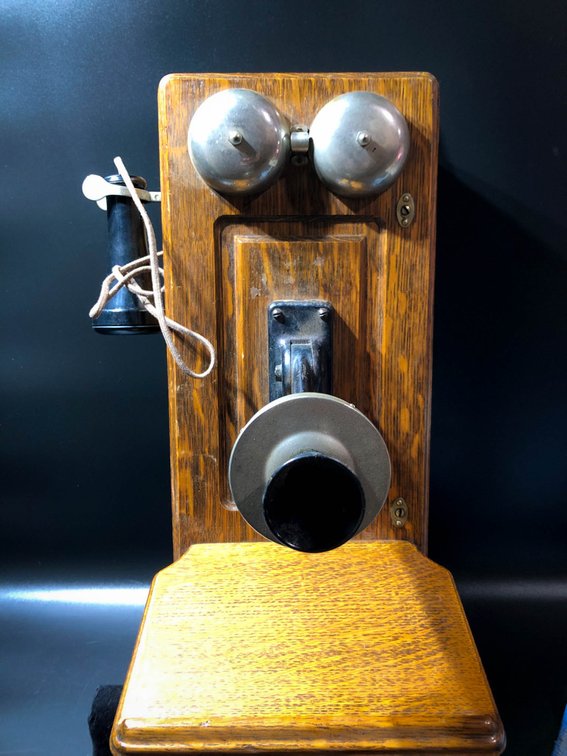 Western Electric 317 Wood Wall Telephone with Crank and Diagram