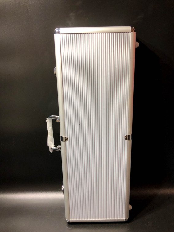 Poker Set in Aluminum Case with Chips, Playing Cards, and Dice