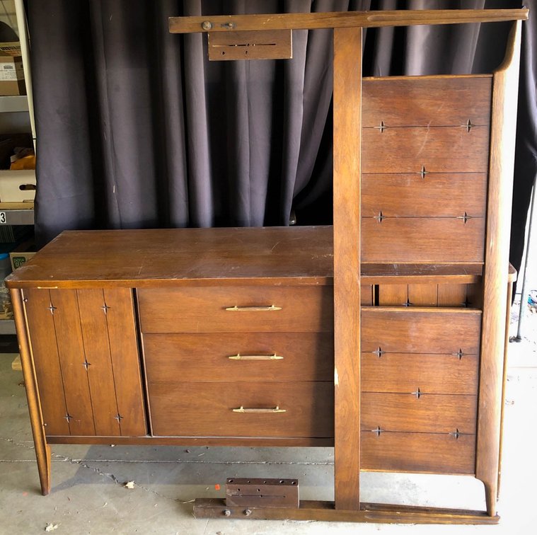 Mid-Century Modern Dresser with Matching Headboard