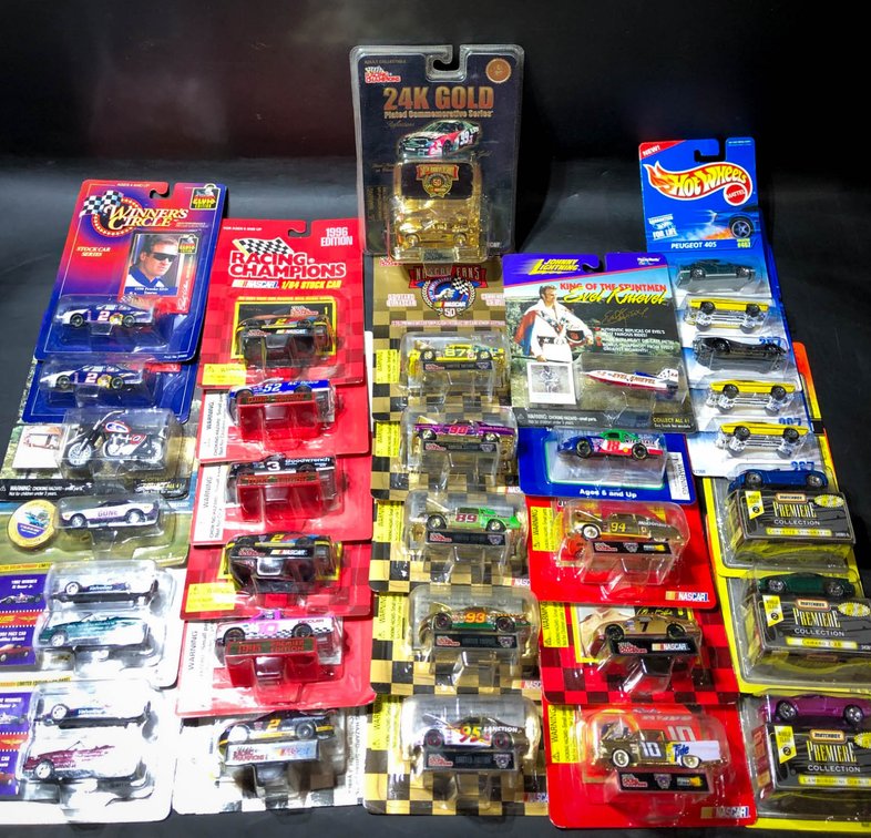 Die-Cast NASCAR and Hot Wheels Collectibles in Original Packaging