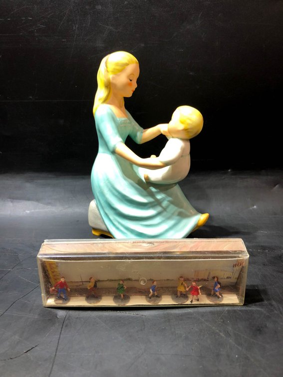 Goebel Rock-a-Bye Baby Figurine and Walter Merten Miniatures Set