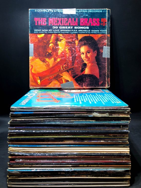 Vintage Vinyl Records Featuring Various Artists
